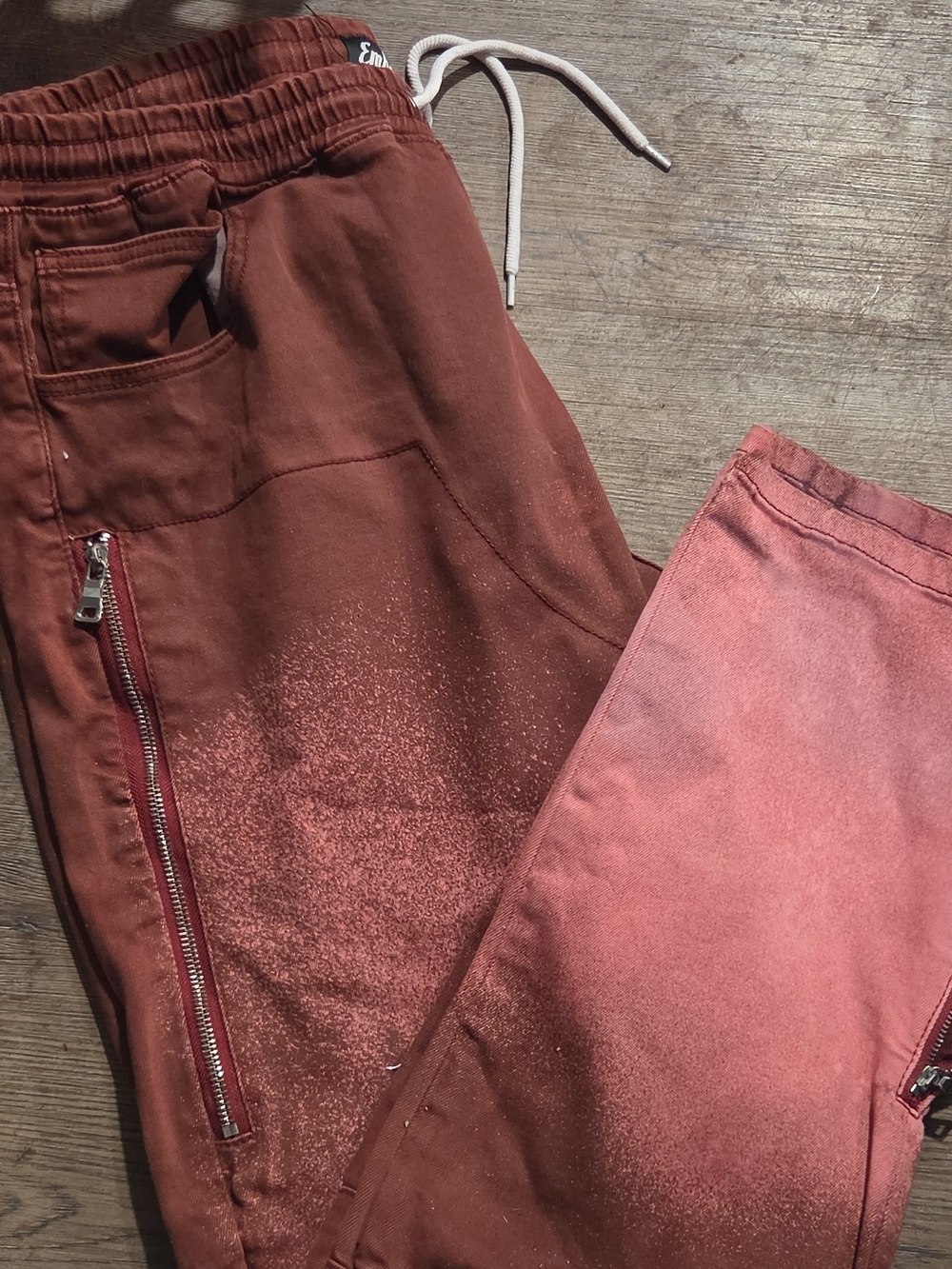 Embellish NYC Jogger Denim w/ Adj Waist + multiple zipper pockets Mens sz 40